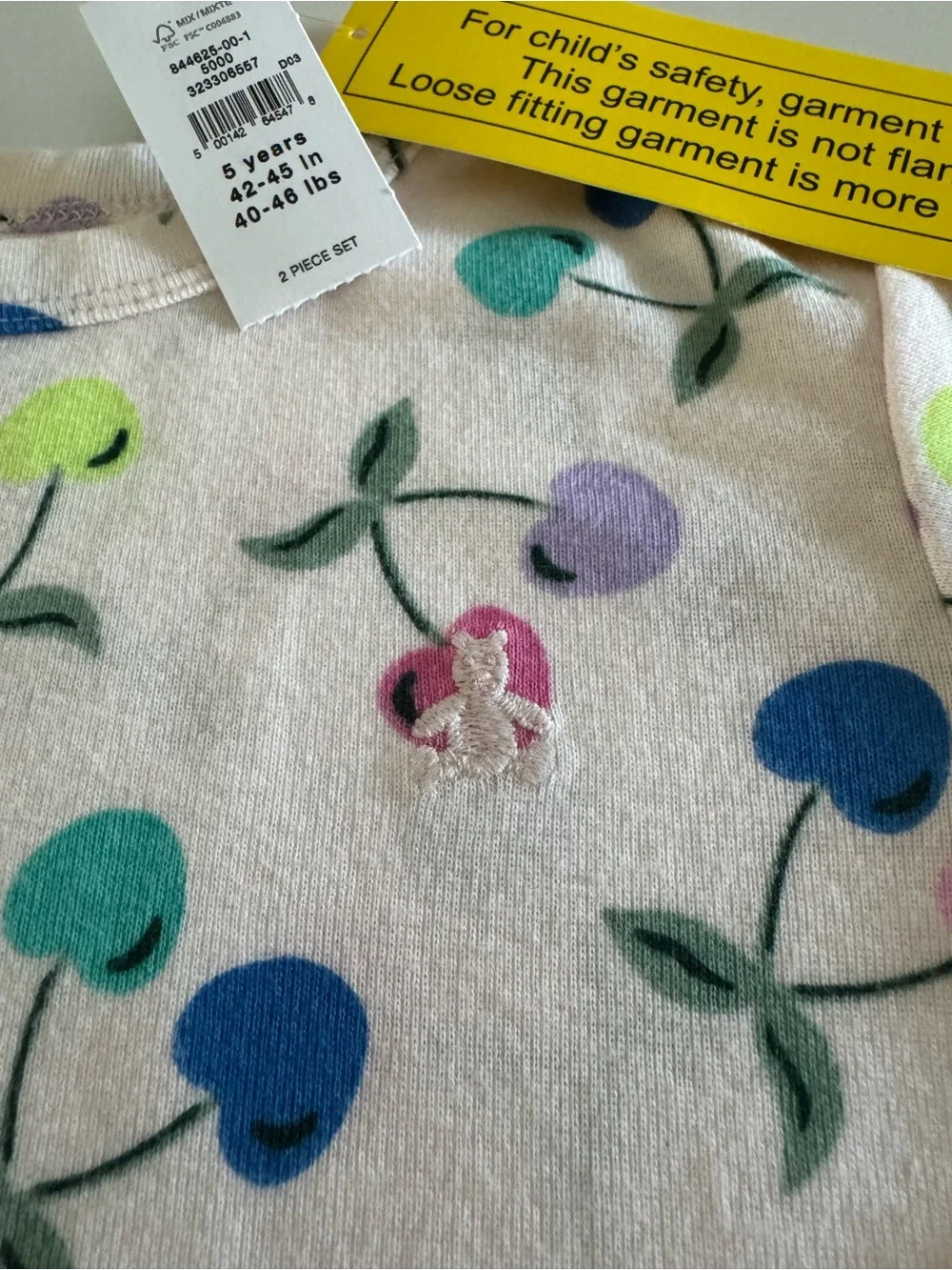 GAP Kids Colorful Cherries Pajama Set Girls’ Size 5